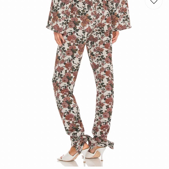 HOST PIC LOVERS + FRIENDS TIE ANKLE SWEATPANT RED VICTORIAN FLORAL COTTON SZ S,M - Picture 7 of 7